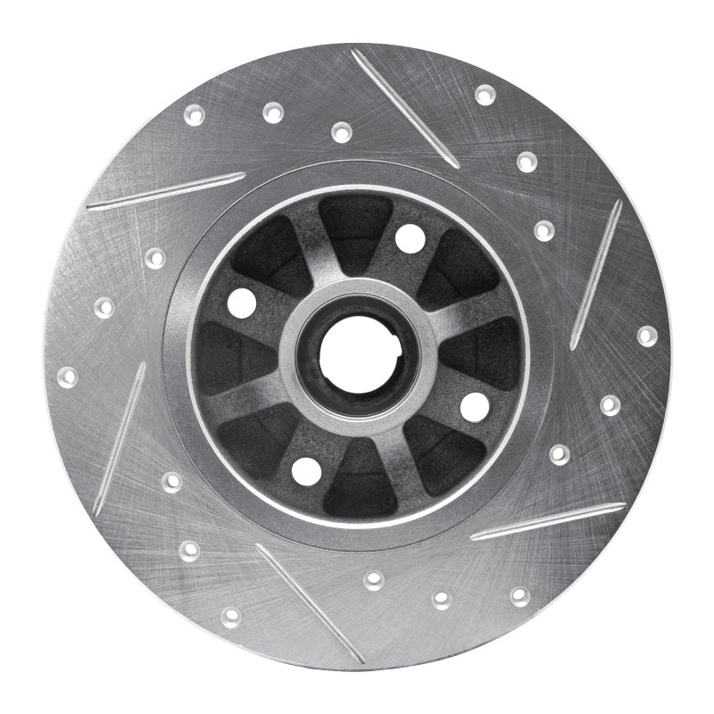 R1 Concepts R1 76-84 Porsche 924 Front Left Drilled & Slotted Silver Brake Rotor