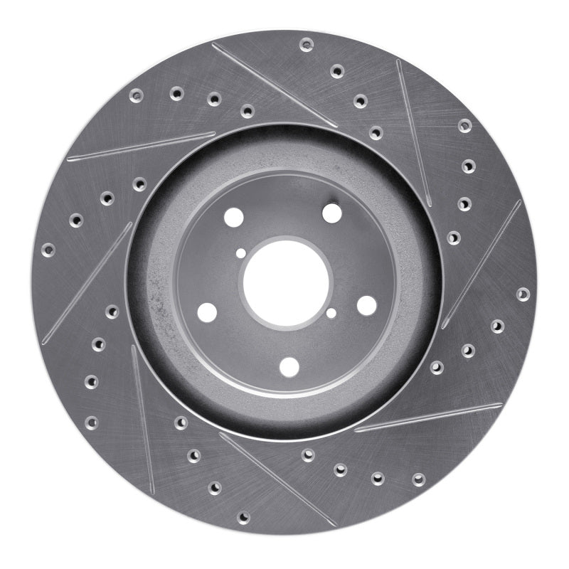 R1 Concepts R1 19-23 Subaru ASCENT Front Left Drilled & Slotted Silver Brake Rotor