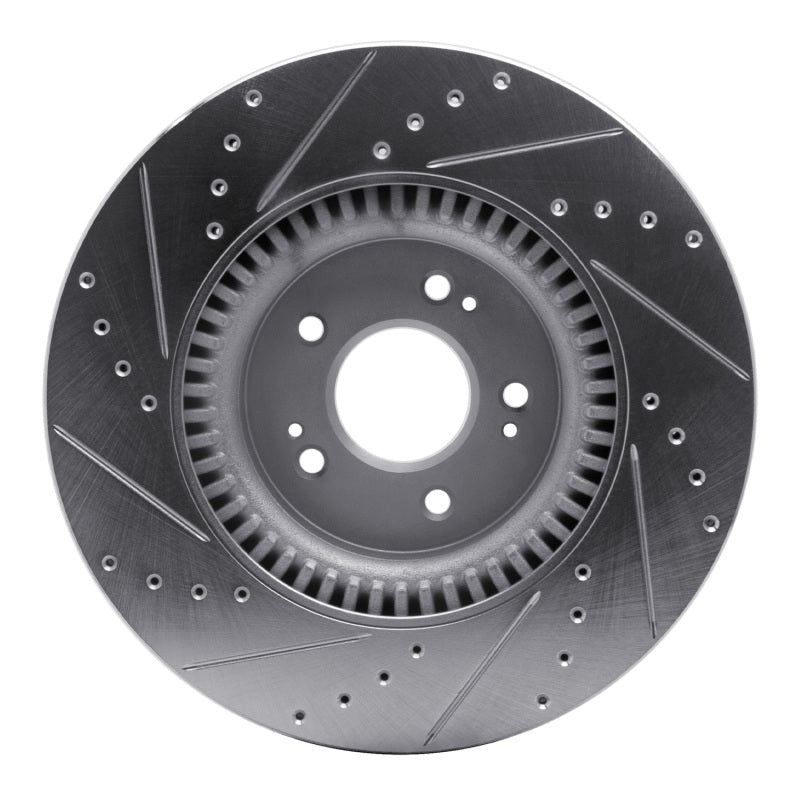 R1 Concepts R1 18-20 Genesis G80 Front Right Drilled & Slotted Silver Brake Rotor