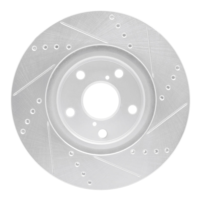 R1 Concepts R1 06-15 Lexus IS250 Right Front Drilled & Slotted Silver Brake Rotor