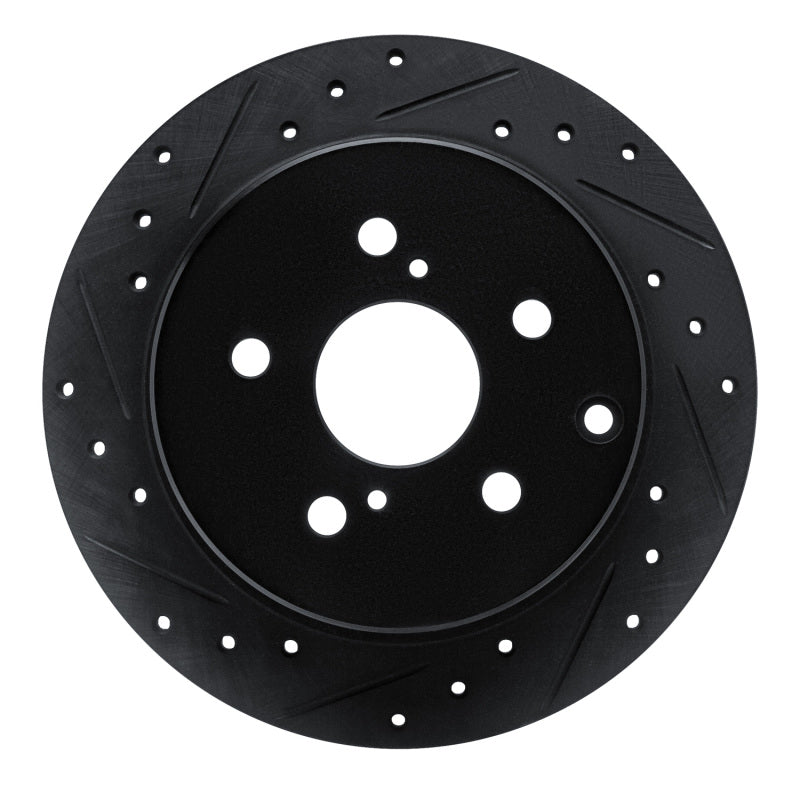 R1 Concepts R1 12-20 Toyota Prius V Rear Left Drilled & Slotted Black Brake Rotor