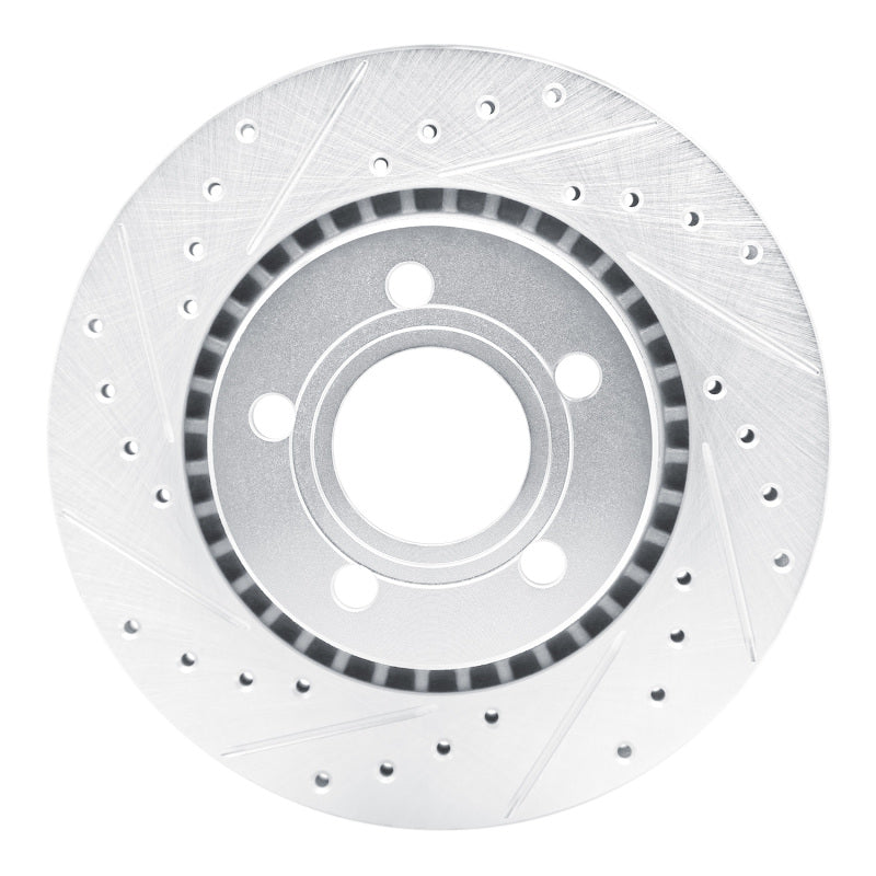 R1 Concepts R1 80-86 Audi 5000CS Turbo Quattro Front Left Drilled & Slotted Silver Brake Rotor