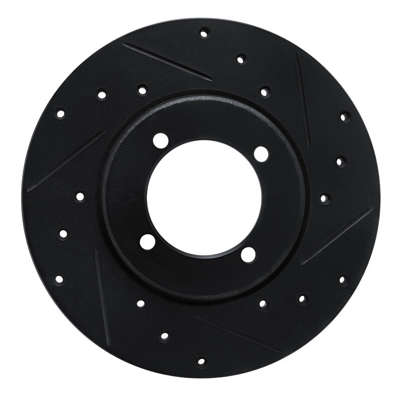 R1 Concepts R1 78-83 Dodge Colt Front Right Drilled & Slotted Black Brake Rotor