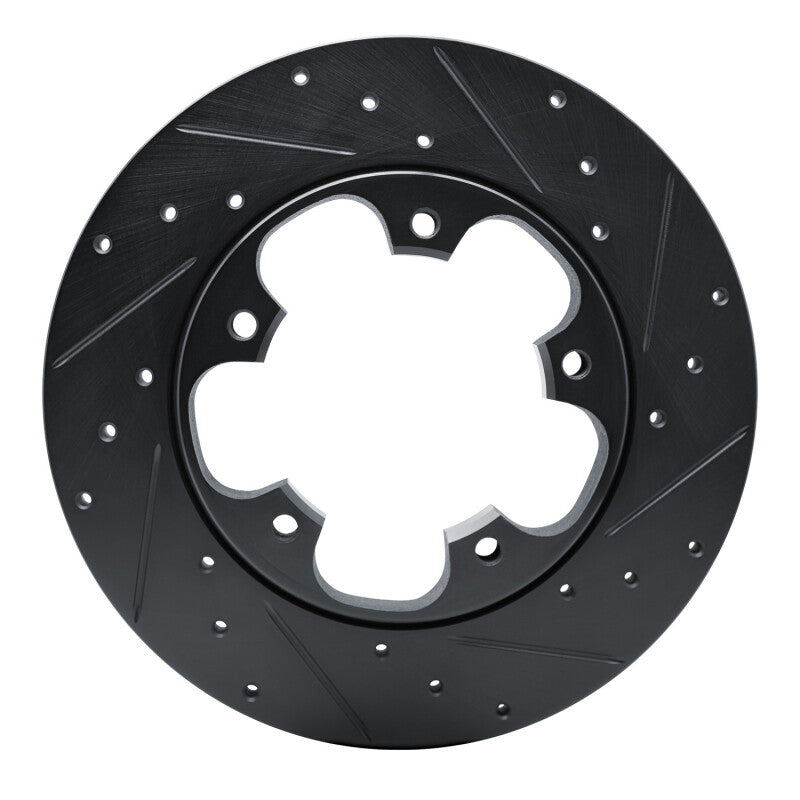 R1 Concepts R1 15-25 Ford Transit-150 Rear Right Drilled & Slotted Black Brake Rotor