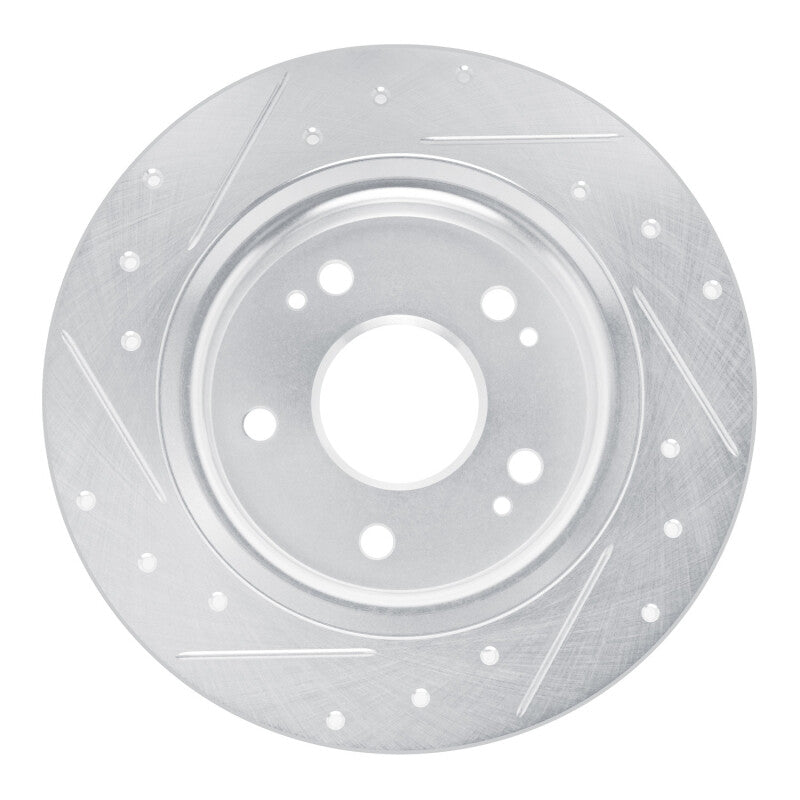 R1 Concepts R1 22-25 Acura Integra Rear Right Drilled & Slotted Silver Brake Rotor