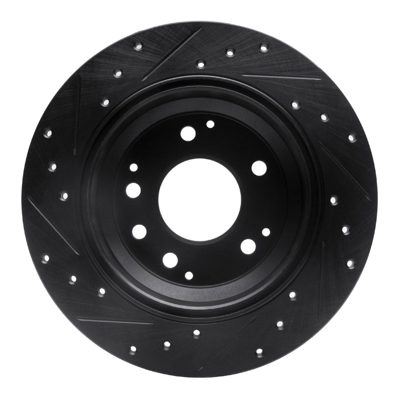 R1 Concepts R1 99-01 Acura RL Rear Right Drilled & Slotted Black Brake Rotor