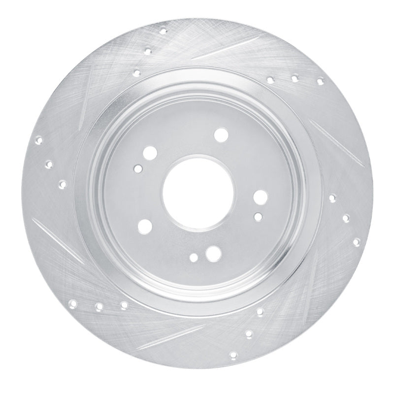 R1 Concepts R1 15-25 Acura ADX Rear Right Drilled & Slotted Silver Brake Rotor