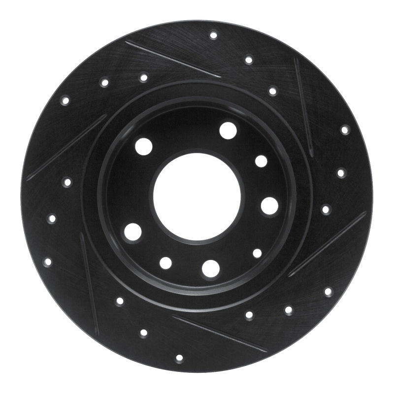 R1 Concepts R1 14-25 Mazda 3 Rear Left Drilled & Slotted Black Brake Rotor