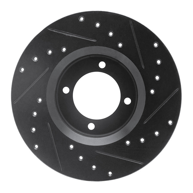 R1 Concepts R1 72-82 Toyota CORONA Front Left Drilled & Slotted Black Brake Rotor