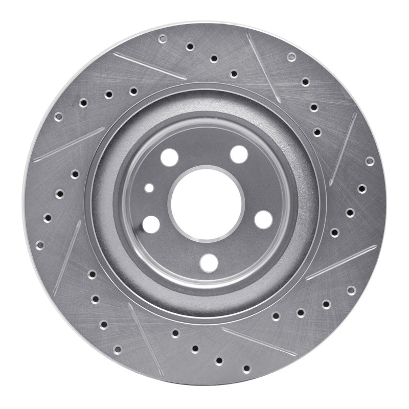 R1 Concepts R1 16-26 Volvo V60 Rear Left Drilled & Slotted Silver Brake Rotor