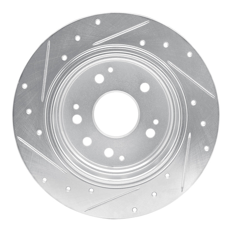 R1 Concepts R1 01-03 Acura CL Rear Right Drilled & Slotted Silver Brake Rotor