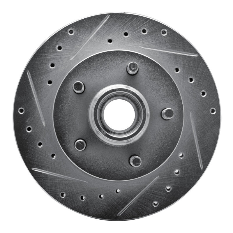 R1 Concepts R1 04-08 Ford F-150 RWD Front Left Drilled & Slotted Silver Brake Rotor