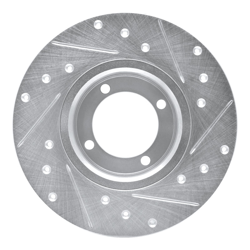 R1 Concepts R1 67-74 Opel Manta Front Left Drilled & Slotted Silver Brake Rotor