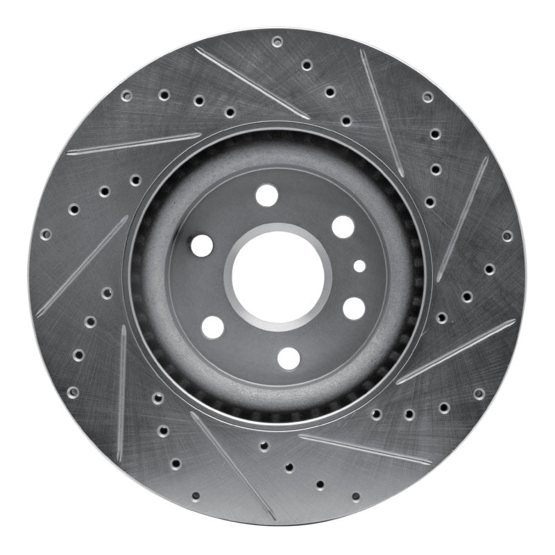 R1 Concepts R1 10-16 Cadillac SRX Front Left Drilled & Slotted Silver Brake Rotor
