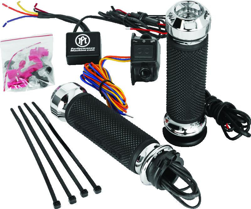 Performance Machine FLHX Cable Apex Heated Grips - Chrome