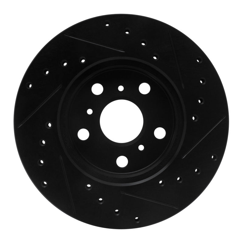 R1 Concepts R1 88-93 Toyota Celica Front Left Drilled & Slotted Black Brake Rotor