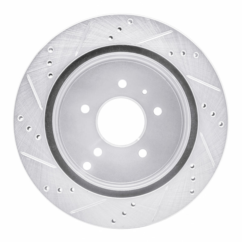 R1 Concepts R1 07-15 Chevrolet CAPTIVA Rear Right Drilled & Slotted Silver Brake Rotor
