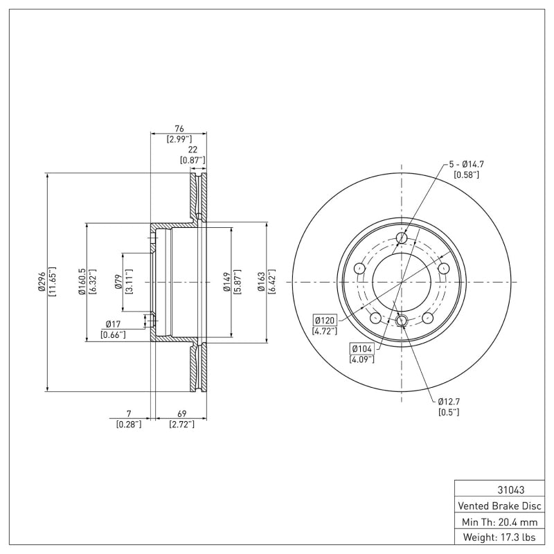 DFC 96-03 BMW 528i Front Brake Rotor