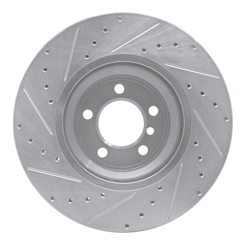 R1 Concepts R1 02-08 BMW 750LI Front Right Drilled & Slotted Silver Brake Rotor