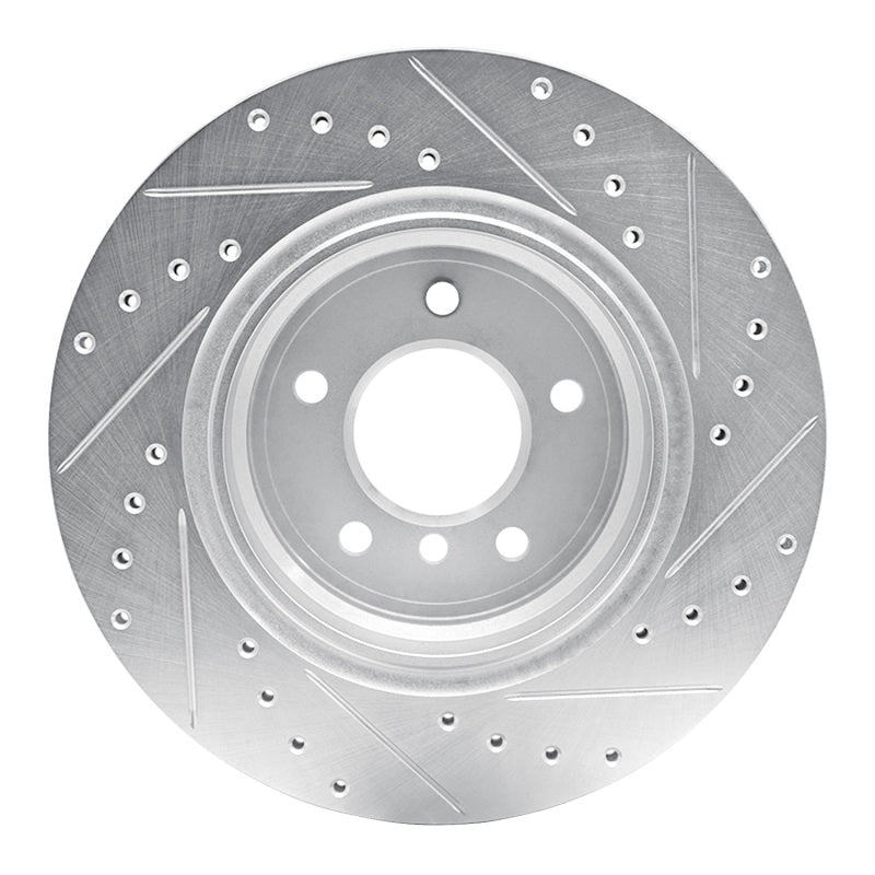 R1 Concepts R1 95-03 BMW Z8 Rear Left Drilled & Slotted Silver Brake Rotor