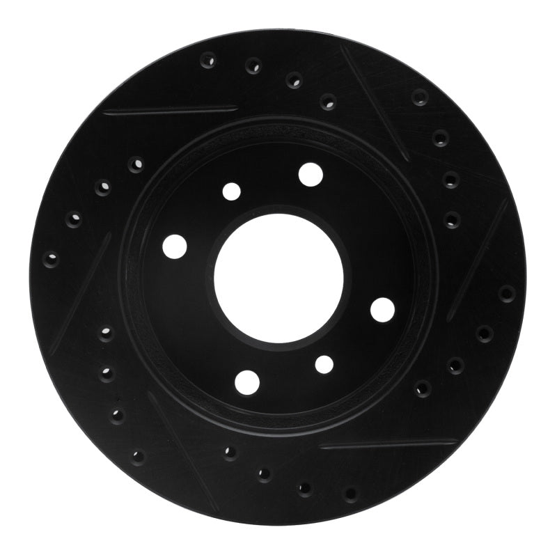 R1 Concepts R1 89-96 Nissan 240SX Front Left Drilled & Slotted Black Brake Rotor