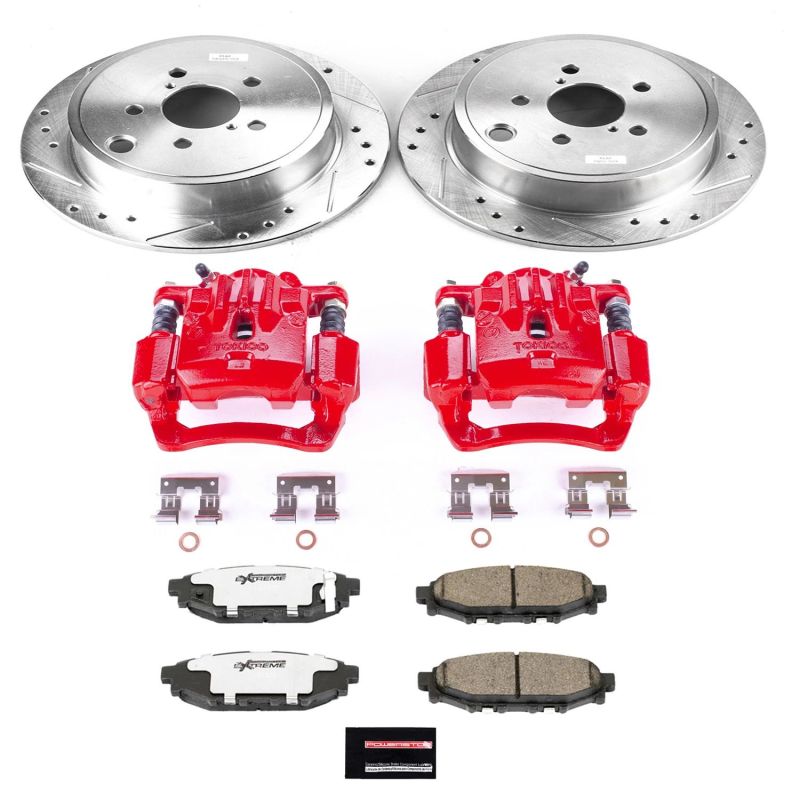 PowerStop Power Stop 10-14 Subaru Legacy Rear Z26 Street Warrior Brake Kit w/Calipers