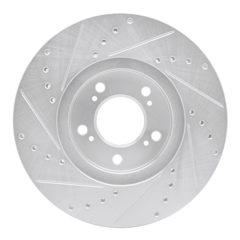 R1 Concepts R1 99-04 Acura RL Front Right Drilled & Slotted Silver Brake Rotor