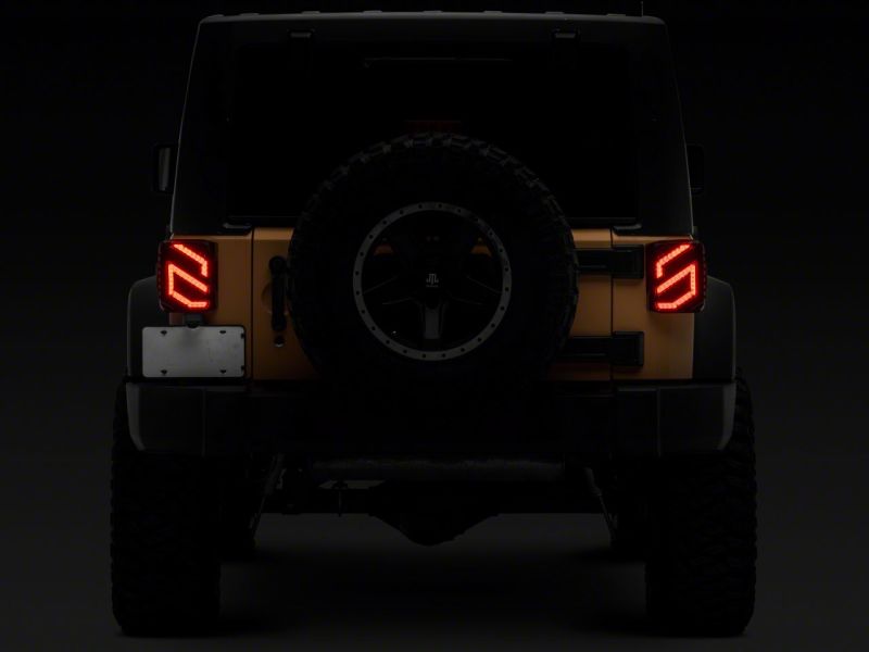 Raxiom 07-18 Jeep Wrangler JK Axial Series Trident LED Tail Lights- Black Housing (Smoked Lens)