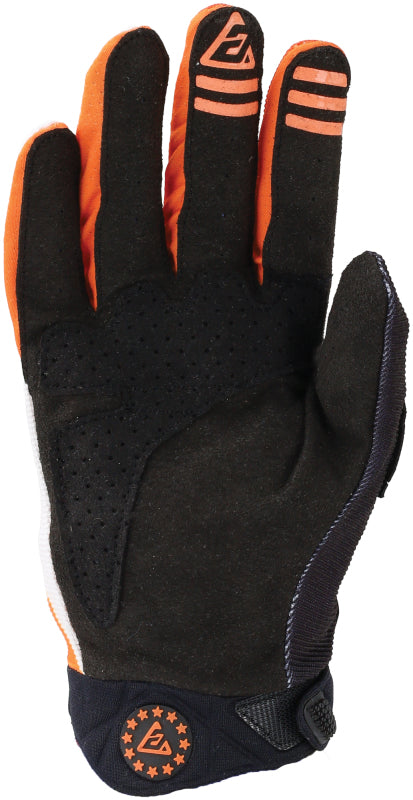 Answer Peak Flo Gloves Black/Hyper Orange/White Youth - Large