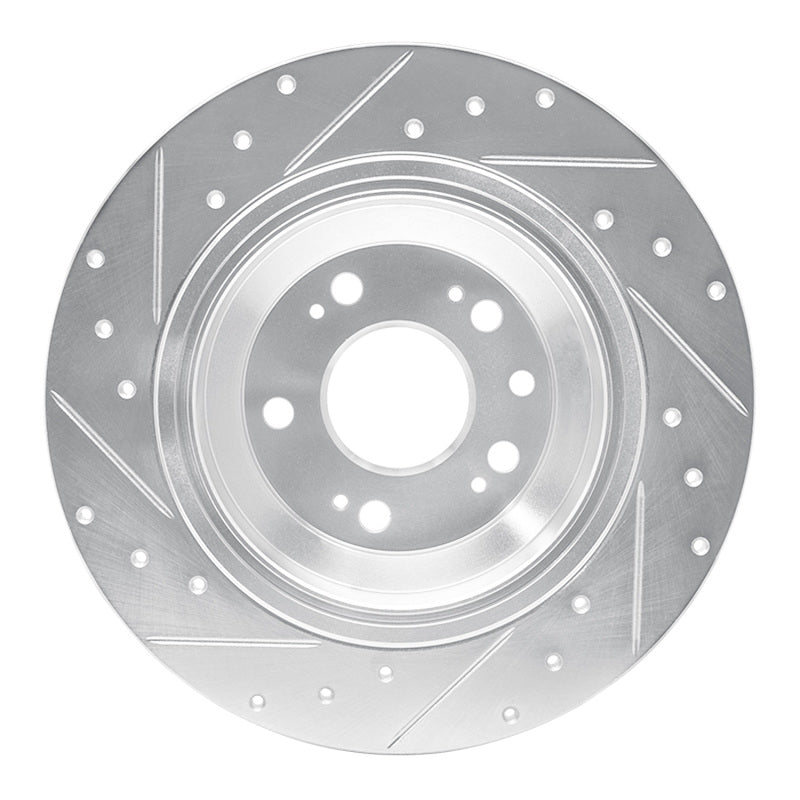 R1 Concepts R1 09-14 Acura TL Rear Right Drilled & Slotted Silver Brake Rotor