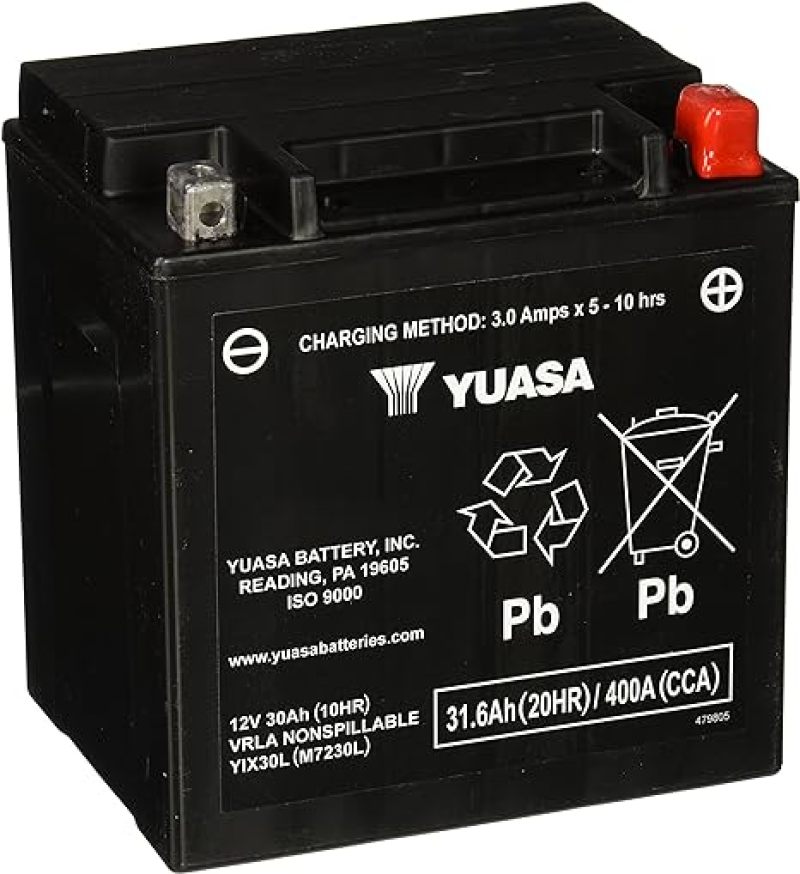 Yuasa Battery Yuasa YIX30L-PW Maintenance Free AGM 12-Volt Battery