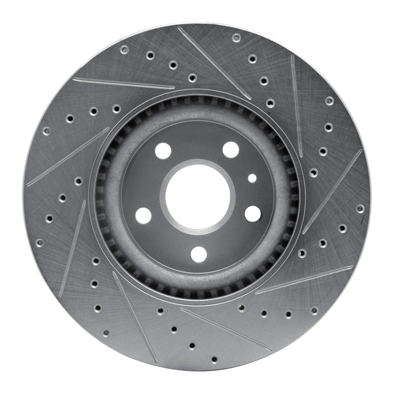 R1 Concepts R1 08-17 Cadillac CTS Front Left Drilled & Slotted Silver Brake Rotor