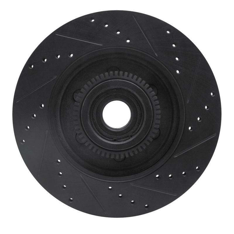 R1 Concepts R1 04-08 Ford F-150 RWD Front Left Drilled & Slotted Black Brake Rotor