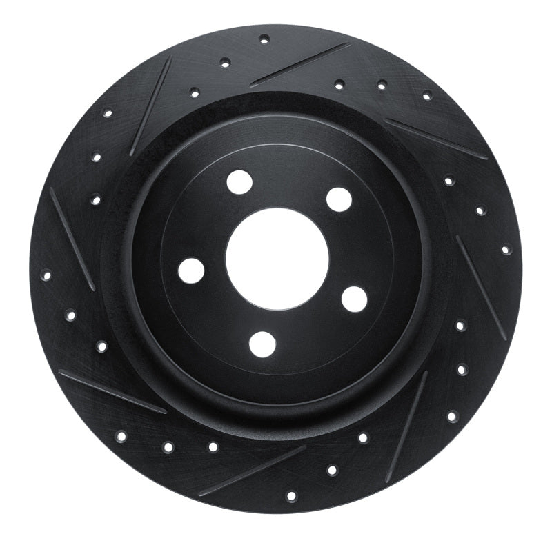 R1 Concepts R1 21-25 Ford Mustang Mach-E Rear Left Drilled & Slotted Black Brake Rotor