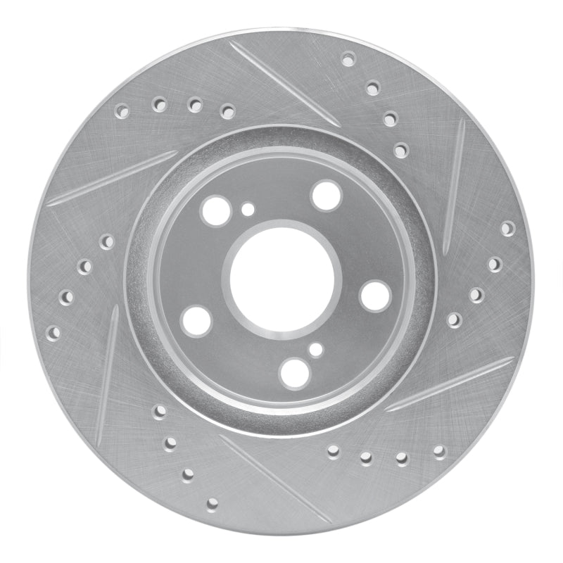 R1 Concepts R1 04-09 Toyota Prius Front Left Drilled & Slotted Silver Brake Rotor