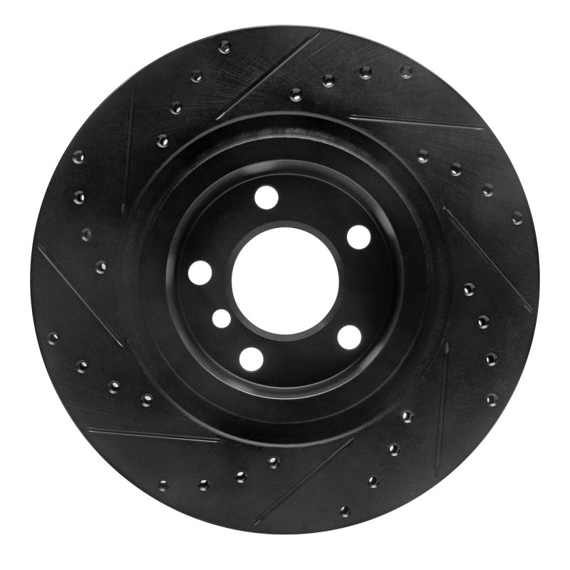 R1 Concepts R1 11-18 BMW X3 Rear Right Drilled & Slotted Black Brake Rotor