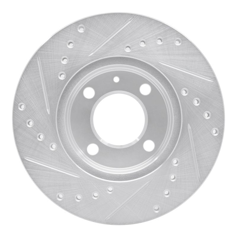 R1 Concepts R1 86-08 Volkswagen Jetta Sedan Front Right Drilled & Slotted Silver Brake Rotor