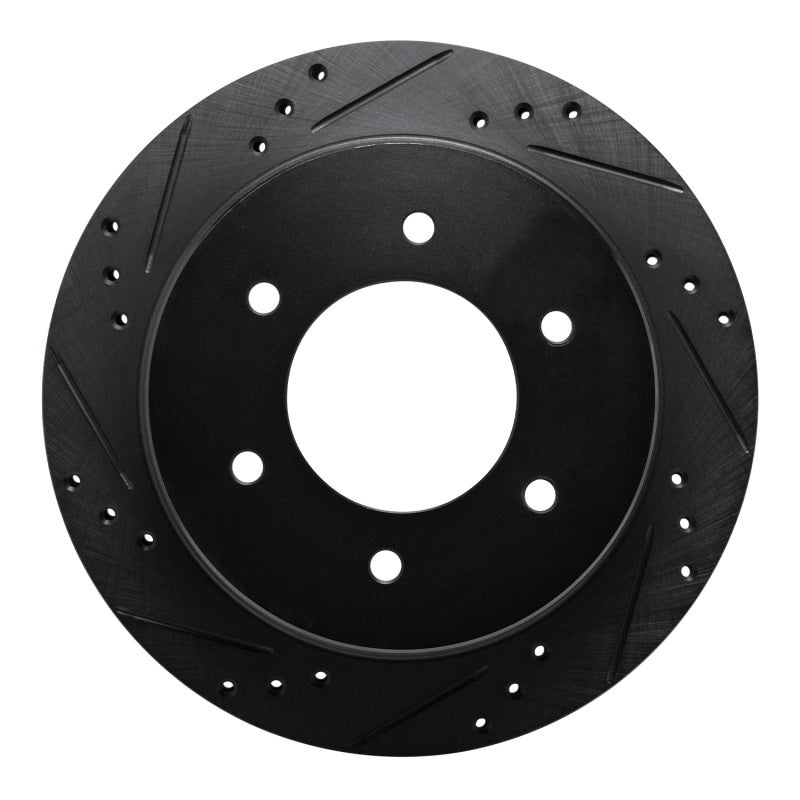 R1 Concepts R1 15-17 Mitsubishi Montero Limited (Mexico) Rear Left Drilled & Slotted Black Brake Rotor
