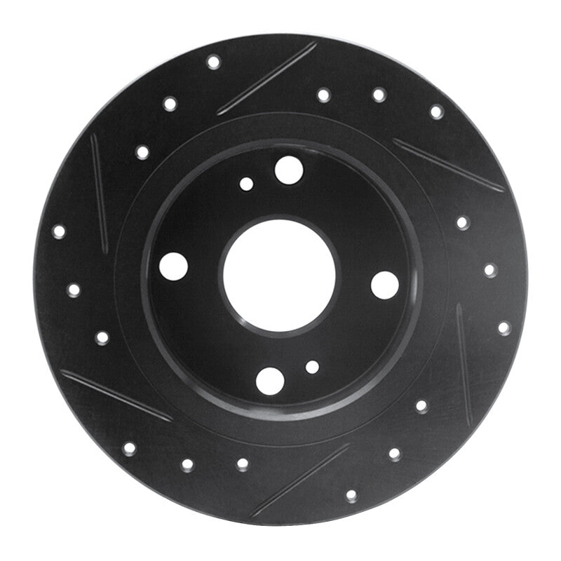 R1 Concepts R1 79-81 Toyota Celica Rear Right Drilled & Slotted Black Brake Rotor