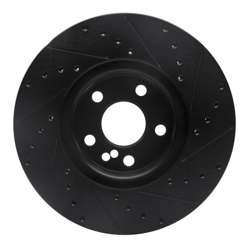 R1 Concepts R1 07-18 Land Rover Range Rover Evoque Front Left Drilled & Slotted Black Brake Rotor