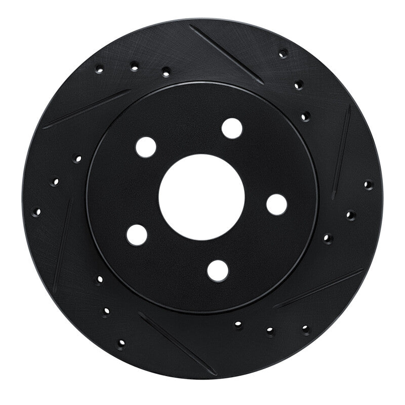 R1 Concepts R1 88-90 Dodge Monaco Front Right Drilled & Slotted Black Brake Rotor