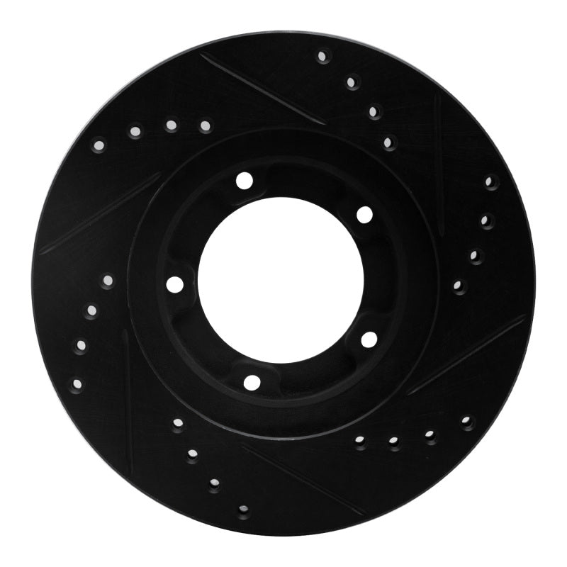R1 Concepts R1 95-04 Toyota Tacoma Front Left Drilled & Slotted Black Brake Rotor