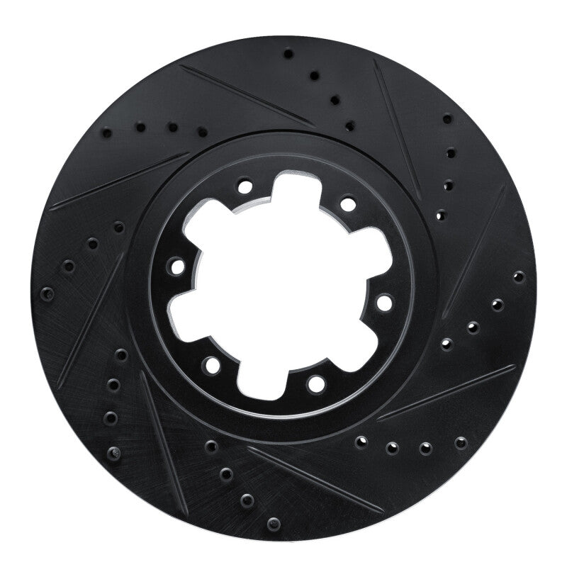 R1 Concepts R1 98-04 Infiniti QX4 Front Right Drilled & Slotted Black Brake Rotor
