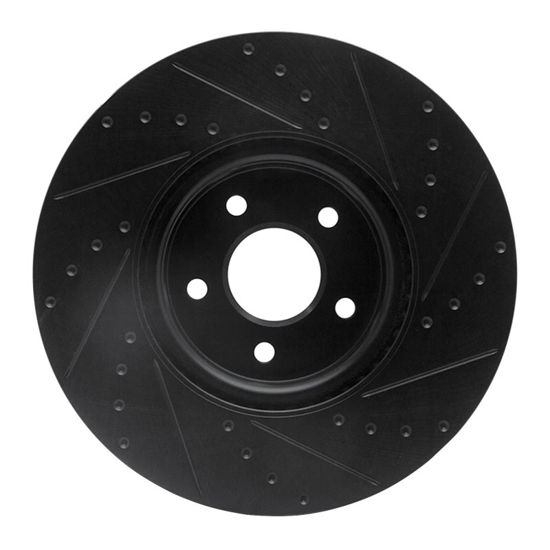R1 Concepts R1 04-19 Ford Focus Front Left Drilled & Slotted Black Brake Rotor