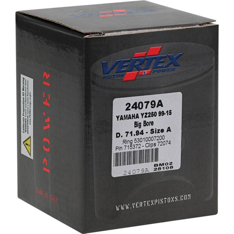Vertex Pistons Vertex Piston 22-23 Fantic Motor XX 250 250cc +5.6mm Cast Big Bore Piston Kit 72mm. 295cc.