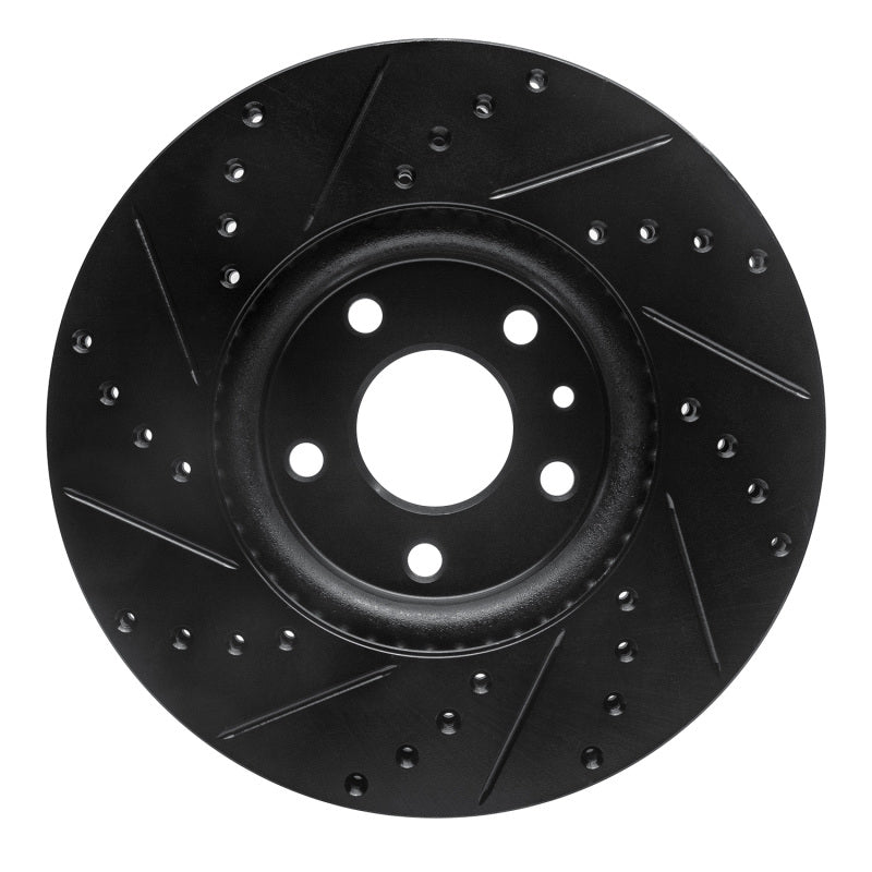 R1 Concepts R1 13-20 Ford Fusion Front Right Drilled & Slotted Black Brake Rotor