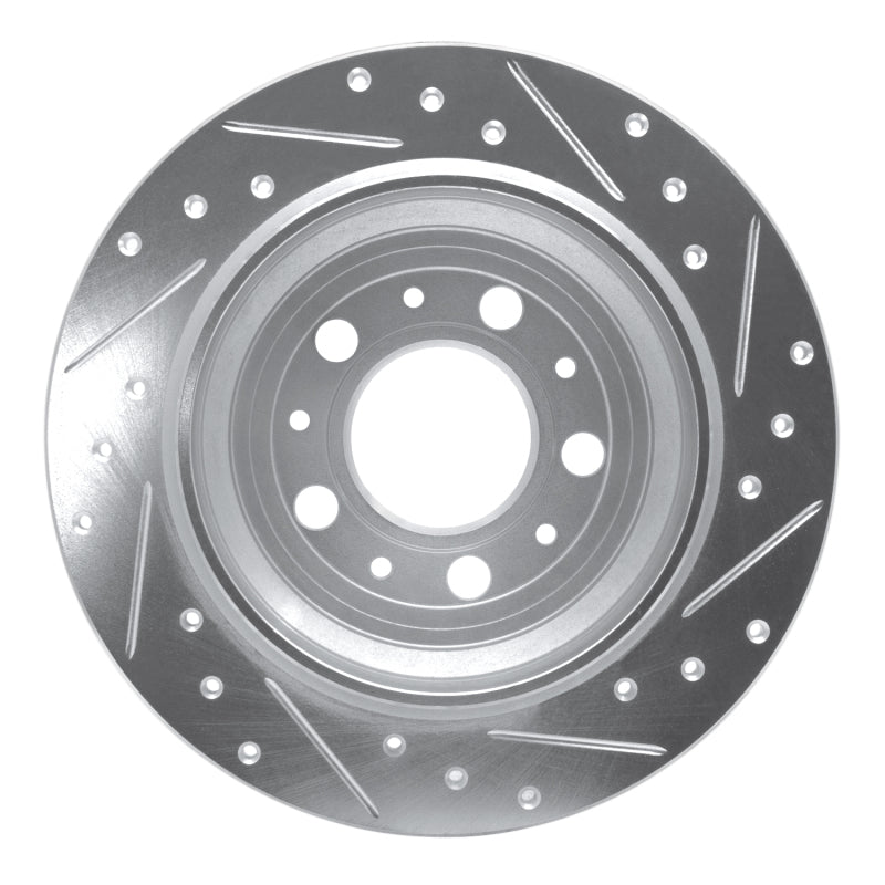 R1 Concepts R1 99-00 Volvo V70 Rear Left Drilled & Slotted Silver Brake Rotor