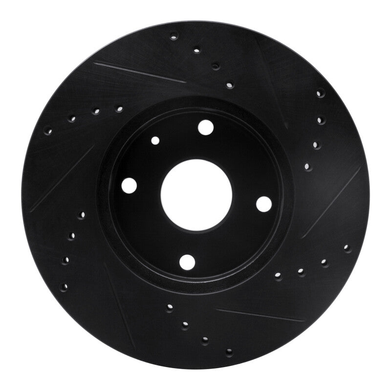 R1 Concepts R1 04-10 Chevrolet Epica (USA/Canada) Front Left Drilled & Slotted Black Brake Rotor