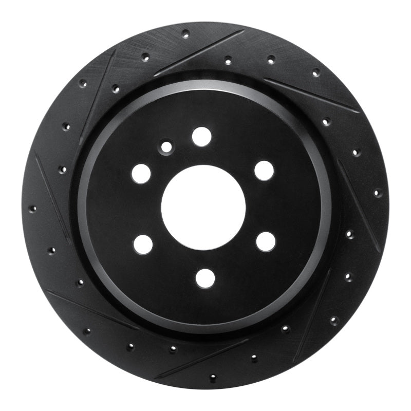R1 Concepts R1 21-22 Chevrolet Colorado Rear Left Drilled & Slotted Black Brake Rotor