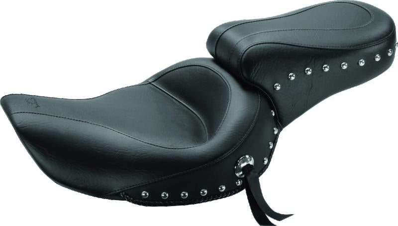 Mustang Motorcycle Mustang 91-05 Harley Dyna Standard Touring 1PC Seat w/Studs - Black